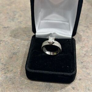 Platinum Wedding Set 1.59ctw, AGI certified, size 5.5